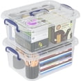thumbnail image 1 of Xeabia Bacs de Rangement Transparents de 8 Pintes avec Poignée, Boîte de Rangement en Plastique avec Couvercle, 2 Unités, 1 of 8