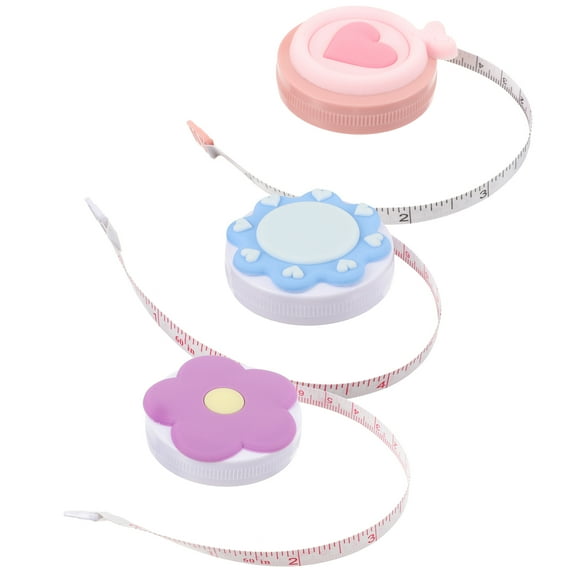SEWCHICS 3 Pcs Tiny Tape Measure Mini Measuring Tape Ruler White Plastic Body Measurement Home Use