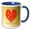 Blue/White, variant on 3drose, Heart Full of Hearts You Are Loved Multi-use Greeting, 11oz Mug