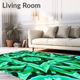 thumbnail image 2 of ODIKA 3'x5' Machine Washable Non-Slip Area Rug, Crystalline Facet Jewel Tone Kaleidoscopic High Traffic Rug, Green, 660163, 2 of 7