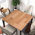 thumbnail image 2 of Wood Grain Square Tablecloth Fitted Table Cover with Elastic Edge Wooden Floor Cloth Washable Tablecloths Wipe Clean for Indoor Outdoor Home Farmhouse, Fit for 32"x32" Tables, Style-19, 2 of 4