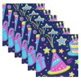 thumbnail image 4 of Iauyy Satin Napkins Set of 1- Neon Birthday Cake DIY Printing Decoration Cloth Napkin- Easy Care for Home/Party, 4 of 8