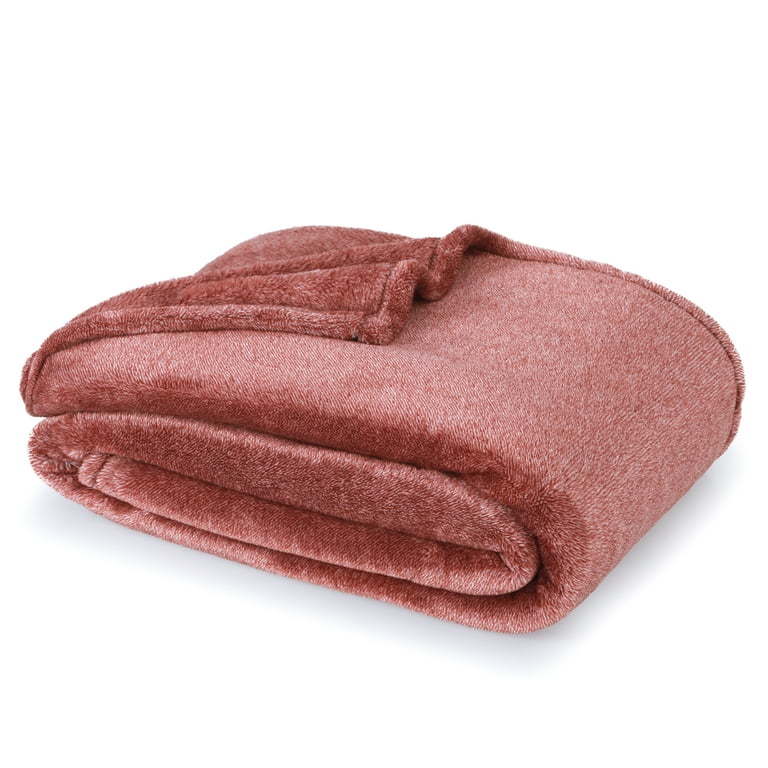 EcoThread™ Plush Heathered Soft Oversized Throw Blanket, Copper