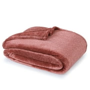 EcoThread™ Plush Heathered Soft Oversized Throw Blanket, Copper