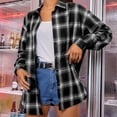 thumbnail image 4 of Black and Friday Deals 2023 Lindreshi Shackets for Women 2023 Fall Fashion Woman Long Sleeve T-Shirt Open Front Loose Outerwear Plaide Blouse Coat Tops, 4 of 9