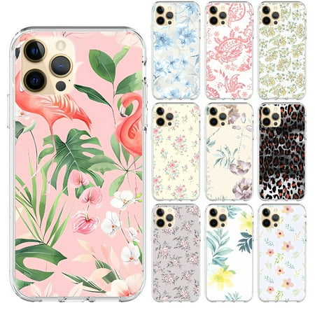 Cute Flowers Print Soft Clear Phone Case for iphone 14 13 11 12 pro XS MAX 8 7 6 6S Plus X 5S SE 2020 XR case