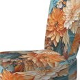 thumbnail image 4 of Designart "Orange Teal botanic Whirlwind I" Orange Abstract Upholstered Accent Chair - Modern Arm Chair For Bedroom, 4 of 5