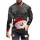 thumbnail image 2 of Blusas y camisas de manga larga y cuello redondo para hombre, informales, a la moda, con estampado navideño, cuello redondo, blusas de licra de manga larga para hombre., 2 of 5