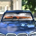thumbnail image 5 of Foldable Car Windshield Sunshade UV Sun Visor Protector Blocks UV Rays Keeps Vehicle Cool 57x31.5 Inch Orange Car Pattern, 5 of 8
