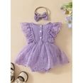 thumbnail image 2 of ENFLASH Baby Girl Summer Clothes Cute Newborn Girls Dress Sleeveless One Piece Romper with Tulle Skirt+ Headband 2pcs Set 0-18 Months, 2 of 9