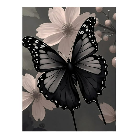 Diamond Art Kit for Adults, Classic Butterfly Black Print No.419 Diamond Painting for Adults Beginners, 5D DIY Diamond Art Painting Kits, Colorful Diamond Painting Craft for Home Decor 12x16
