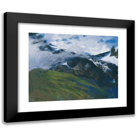 Adolf Gross 14x12 Black Modern Framed Museum Art Print Titled - Rising Fog (1903)