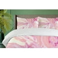 thumbnail image 4 of Ambesonne Marble Print Duvet Cover Set, Watercolors Mixed, 2-Calking, Magenta Coral Cream, 4 of 7