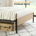 thumbnail image 4 of Bed Frame with Natural Rattan Headboard, Full/Queen Size Platform Bed Frame with Strong Metal Slats Support, Boho Cane/Mattress Foundation/No Box Spring Needed, 4 of 8