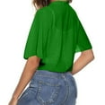 thumbnail image 3 of WREESH Womens Cardigan Casual and Fashionable Solid Color Chiffon Short Sleeved Cardigan Green, 3 of 7