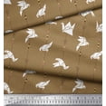 thumbnail image 3 of Soimoi Brown Cotton Voile Fabric Stripe & Paper Bird Art & Craft Print Fabric by Yard 56 Inch Wide, 3 of 3
