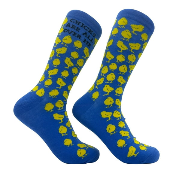 Chicks Are All Over Me Socks Funny Sarcastic Graphic Novelty Footwear for Men
