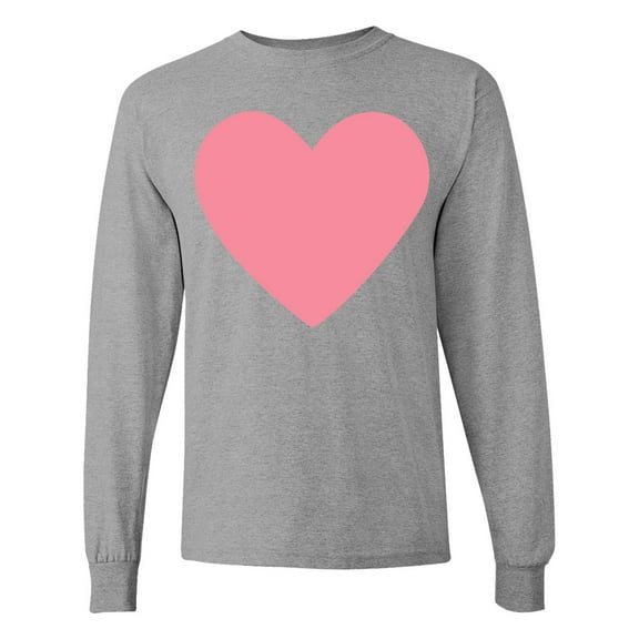 Inktastic Pink Valentine's Day Heart Long Sleeve T-Shirt