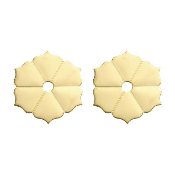 Uxcell 2pack Cabinet Knob Backplate, 1.77 Inch Hex Flower Shape Radial Brass Backplate Washers Classical Furniture Decoration Gasket for Cabinet Drawer Cupboard Doors Hardware