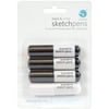 Silhouette Sketch Pens 4/Pkg-3 Black & 1 White