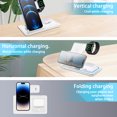 thumbnail image 2 of AOKESI Wireless Charging Station, 3 in 1 Wireless Charger with 18W Adapter, 15W Fast Wireless Charging Dock Fit for iPhone 15 14 13 12 11 Pro Max Plus, iWatch 8 7 6 5 4 3, AirPods 3 2 Pro, White, 2 of 6