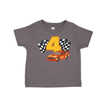 

Inktastic Number Four Race Car Gift Toddler Boy or Toddler Girl T-Shirt
