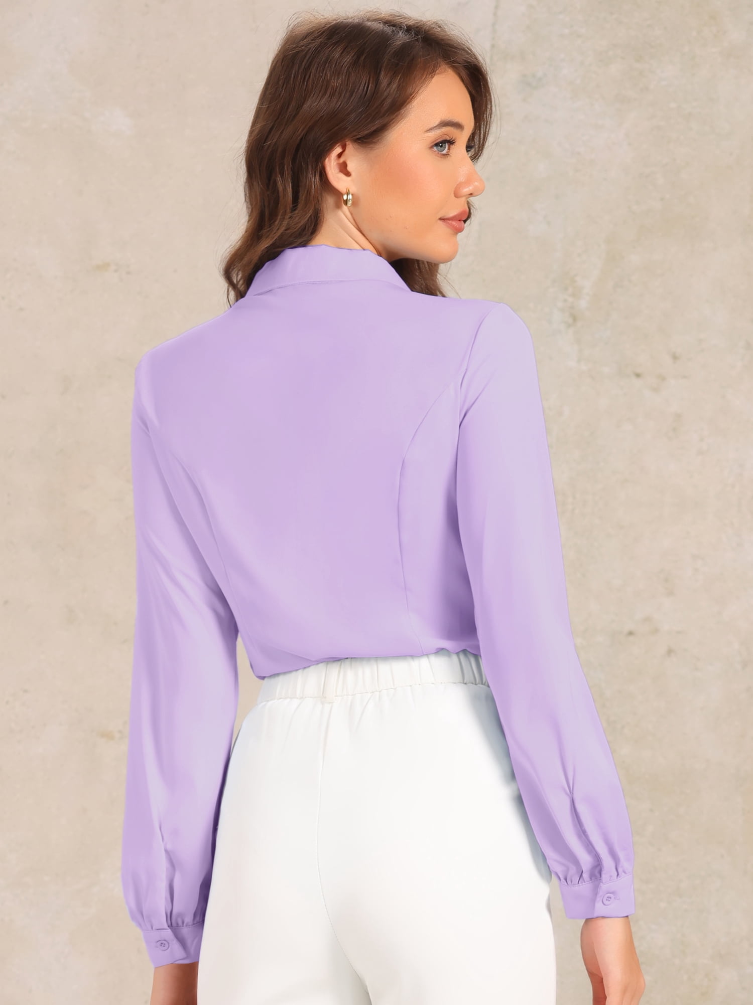DARING DIVA Button Down Leotard Shirt Peter Pan Collar Blouse S Light Purple