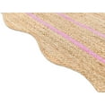 thumbnail image 3 of Weaving Village Wave Scalloped Natural Jute Rug Boho Jute Rug Entryway Runner Rug Farmhouse Scallop Rug, Light Pink (3'x5'), 3 of 5