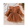 thumbnail image 2 of Bagilaanoe Newborn Baby Girl Dress Ruffles Long Sleeve A-line Princess Dresses 3M 6M 9M 12M 18M Infant Lace Cutout Swing Dress, 2 of 9