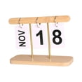 thumbnail image 4 of Calendario de escritorio, página giratoria, calendario con tapa, calendario de mesa independiente para el hogar, oficina, decoración de Madera, 4 of 9