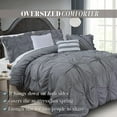 thumbnail image 4 of Mocassi 12-Piece Oversized Comforter, Amy Bedding Collection including 6-Piece Sheet Set Featuring Smart Pockets and Matching Decorative Pillows, King/California King, Gray, 4 of 8
