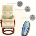 thumbnail image 3 of HOMCOM Recliner Chair with Ottoman, Electric Faux Leather Recliner with 10 Vibration Points and 5 Massage Mode, Reclining Chair with Remote Control, Swivel Wood Base and Side Pocket, Beige, 3 of 9