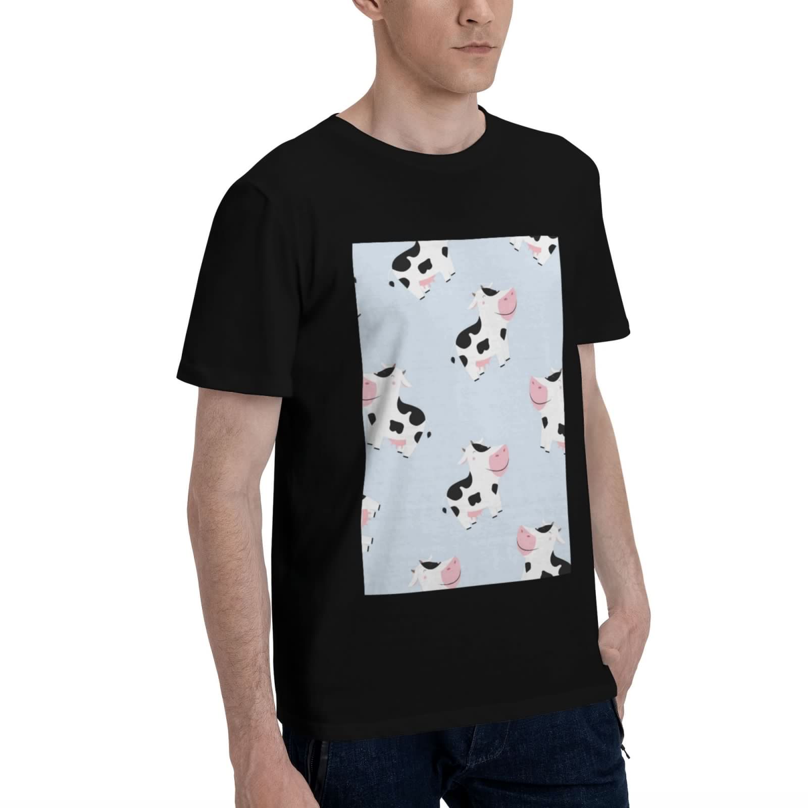 thumbnail image 2 of Bingfone Cute Farm Cow Men'S Loose Fit Short-Sleeve Pocket T-Shirt, 2 of 7