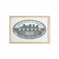 thumbnail image 1 of Denver Wall Art with Frame, Grunge Style Stamp Like Concept of United States of America Colorado Lettering, Printed Fabric Poster for Bathroom Living Room, 35" x 23", Grey and White, by Ambesonne, 1 of 2