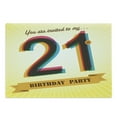 thumbnail image 1 of 21st Birthday Cutting Board, Invitation to an Birthday Party on a Yellow Radial Backdrop Image, Decorative Tempered Glass Cutting and Serving Board, Large Size, Multicolor, by Ambesonne, 1 of 1