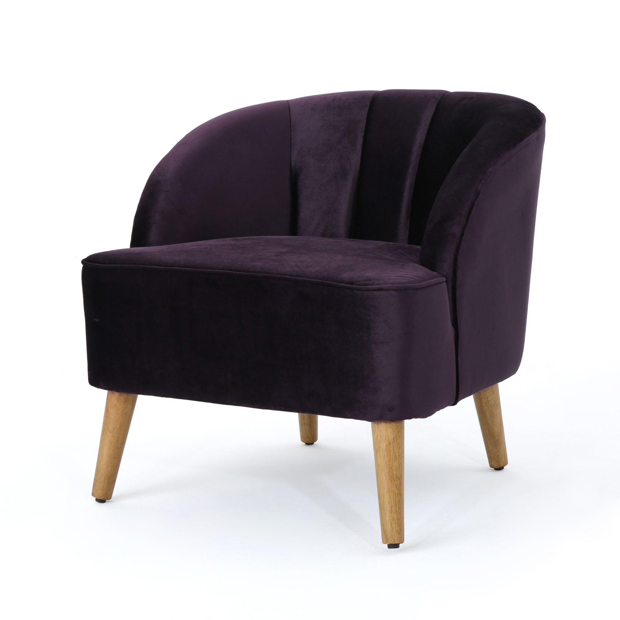 purple leather club chair