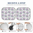 thumbnail image 6 of Daiia Violets Flowers 2PCS Car Windshield Sun Shade, Foldable Sun Shield for Car Front Window, Auto Sun Blocker Visor Protector Universal for Truck SUV Pickup-Small, 6 of 7