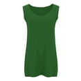 thumbnail image 5 of Ladies Plus Size Tank Tops, Loose Fitting Sleeveless Solid Tee 2025 New Summer Casual Round Neck Sleeveless Shirts Flowy Blouse Plus Size Tank Tops for Women Green XXL, 5 of 7