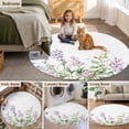thumbnail image 6 of Purple Flower Round Area&nbsp;Rug 4ft Spring Pink Lavender Floral Botanical Pastoral Non-Slip&nbsp;Washable Circle Rugs Soft Felt Indoor Floor Mat for Bedroom Kitchen Living Room Bathroom, 6 of 9
