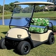 thumbnail image 4 of Pzuqiu 2 Piece Golf Cart Seat Covers Keeps Seats Clean, Compatible with Outdoor Golf Carts Golf Cart Seat and Backrest Covers(Green Clover Pattern), 4 of 10