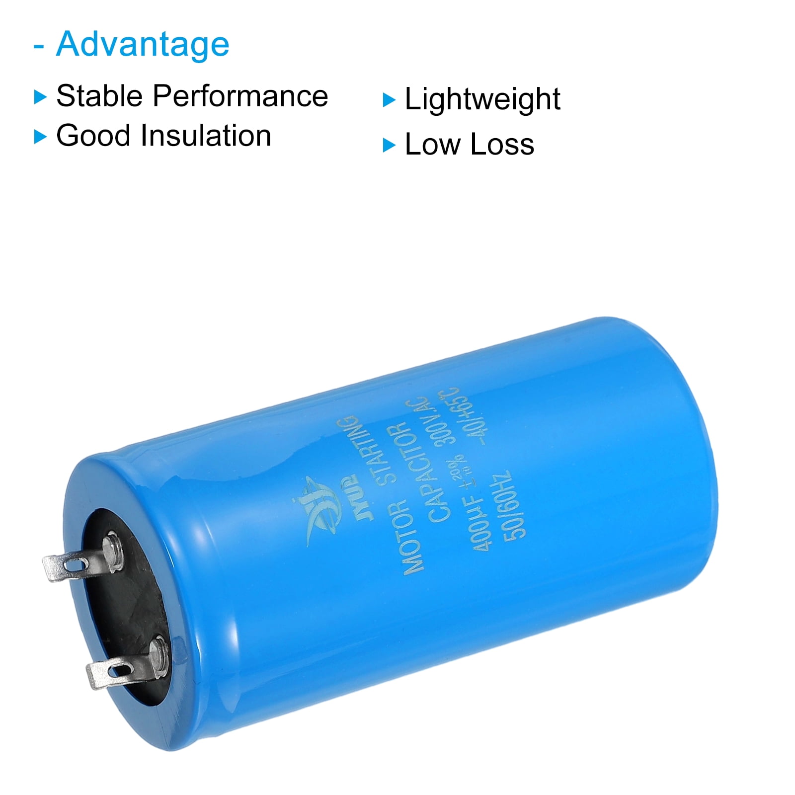Uxcell 2Pcs Motor Start Capacitor, 400uf 300V CD60 Running Capacitor Starting Capacitor for Air Conditioners, Electric Motor Starts Running