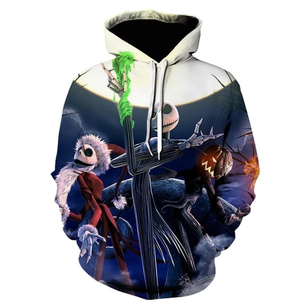 Sudadera con capucha con estampado 3D de pesadilla antes de Navidad para niños, sudaderas con capucha de Jack y Sally, abrigos de Terror para Niños, Jersey Punk de Halloween, novedad de 2023