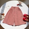 thumbnail image 2 of Bovxnpu Boys Girls Cotton Casual Pants Plaid Wide Leg Girls Summer Fashion Daily Casual Comfortable Wear Pants, 2 of 5