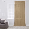 thumbnail image 3 of Pure Khaki Semi Sheer Curtains Drapes for Living Room, Bedroom, French Doors Window 45 Inches Long, Simple Solid Color Rod Pocket Chiffon Curtain Drapery Voile Draperies Panel, 3 of 6