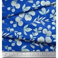 thumbnail image 2 of Soimoi Blue Moss Georgette Fabric Flower Leaves Decor Fabric Printed Yard 42 Inch Wide, 2 of 3