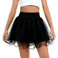 thumbnail image 2 of hengsof Girls Tulle Party Skirt for 1-14 Years Solid Color Fluffy Pleated Layered Dance Skirt Celebration Costume Bottom Sweet Skirt, 2 of 3