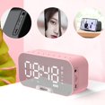 thumbnail image 3 of Altavoz Bluetooth Inalámbrico Espejo Reloj Mini Despertador Blanco, 3 of 5