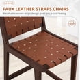 thumbnail image 3 of Dycanpo 24” Bar Stools Set of 2, Faux Leather Woven for Home Kitchen, Dark Brown, 3 of 7