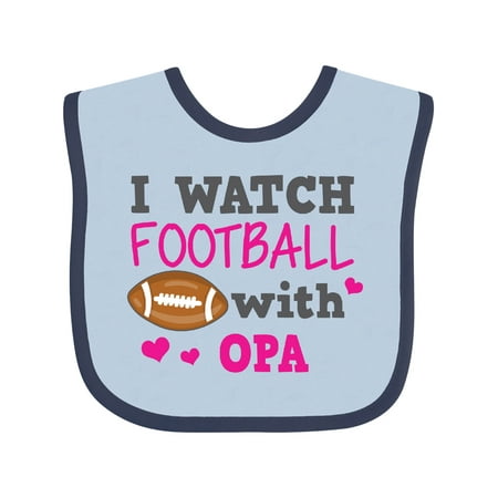 

Inktastic I Watch Football with My Opa Gift Baby Girl Bib