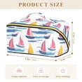 thumbnail image 4 of FORMRS Makeup Bag Travel Cosmetic Organizer for Women Fold Flat Zipper Pouch with Handle, Pink Hand Drawn Sailboats, 4 of 8